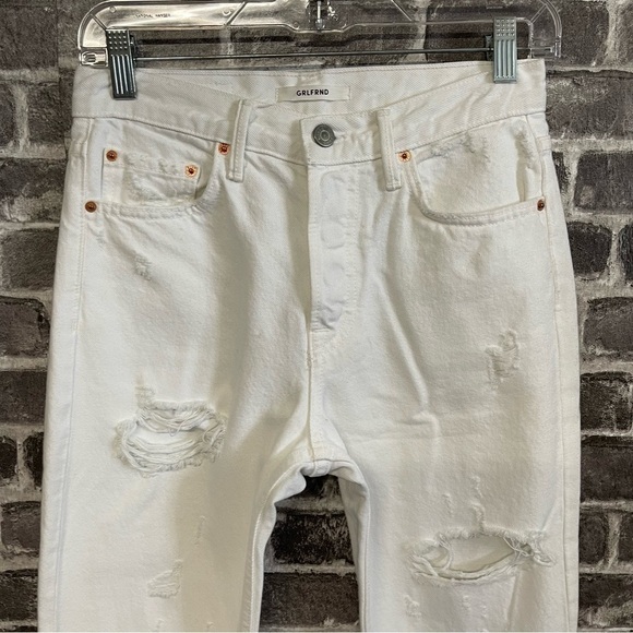 NWT GRLFRND THE KAROLINA WHITE DISTRESSED SKINNY LEG HIGH RISE JEANS - Picture 3 of 11